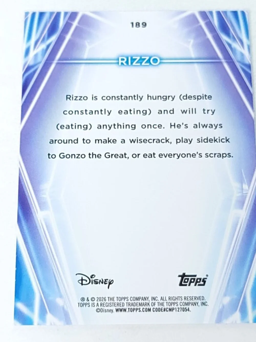 Rizzo Topps 2026 Disney Neon Holo Parallel Refractor Limited 23/99 - Picture 5 of 5